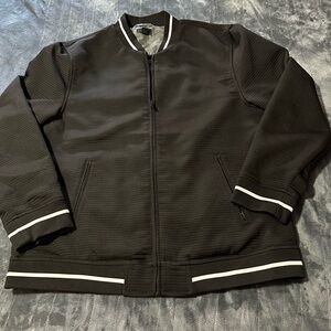 Truth Jacket Mens Full ZIp Fleece Bomber Jacket Black Casual  Size XLarge